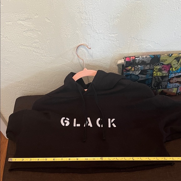 # 0713+ Black Women's Cropped Hoodie “ GLACK” - Picture 6 of 7